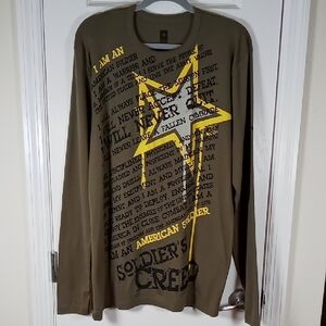 NWOT US Army Graphic Long Sleeve Shirt with The Soldiers Creed Size XL USA